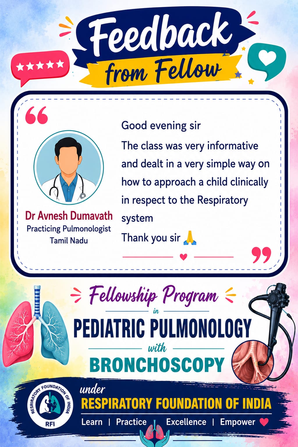 Testimonial from Fellow-Fellowship Program in Pediatric Pulmonology with Bronchoscopy & Sleep Medicine